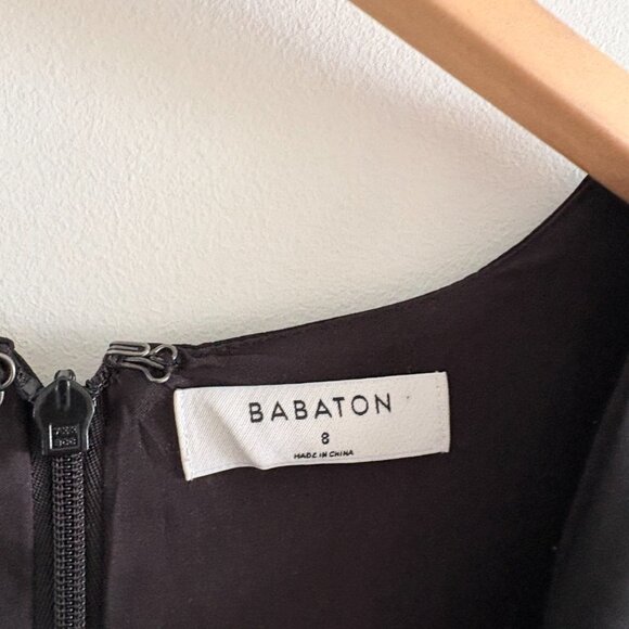 Aritzia Babaton Encore Long Sleeve Ruched Mini Dress Black Size 8 - Picture 6 of 7